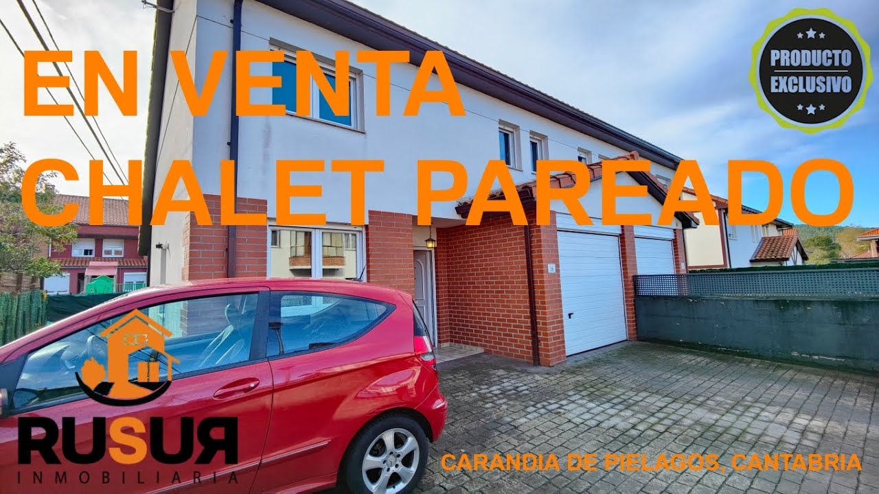 EN VENTA SOLEADO Y AMPLIO CHALET PAREADO EN CARANDIA DE PIELAGOS, CANTABRIA. Ref 3012 V