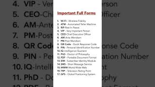 Important Full form ☺️