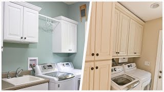 75 Mid-sized Laundry Room With Raised-panel Cabinets Design Ideas You'll Love 🔴
