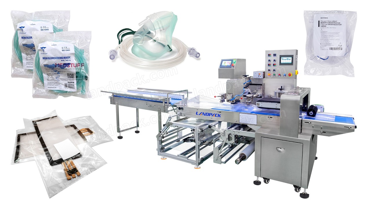 Automatic Medical Supplies Flow Wrapping Machine With Labeling Machine 