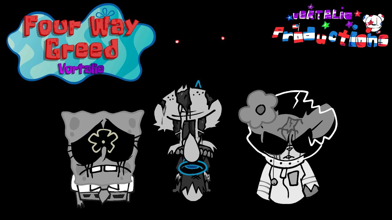 (4K SUBSCRIBER SPECIAL!) Four Way Greed V2 (Four way fracture spongebob mix) | Friday Night Funkin'