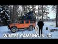 Ref:o7aYpKTONbk -10� winter camping in a land rover defender (man &amp; dog)