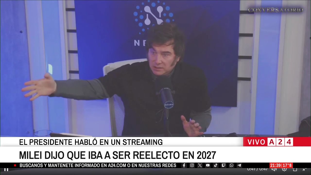 📢MILEI DIJO EN UN STREAMING QUE VA A SER REELECTO EN EL 2027