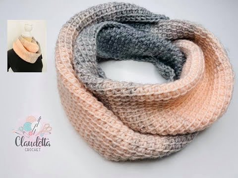 EASY Tunisian Crochet Winter Scarf / BEGINNER