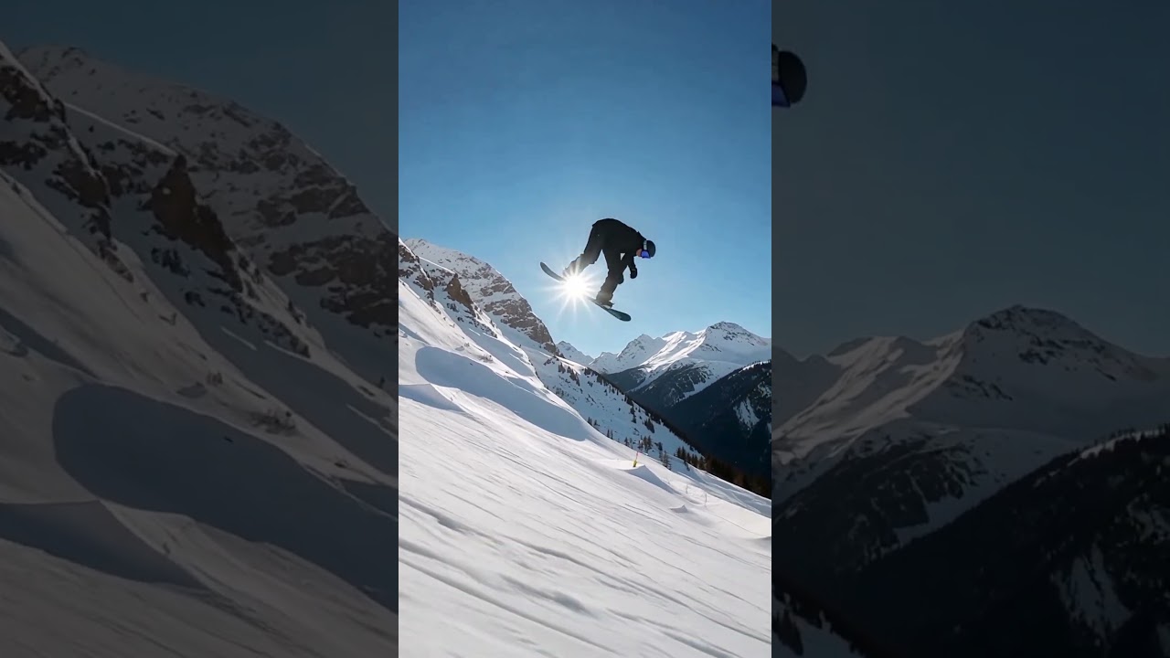 Snowboarder Action Jump Shot ASMR 