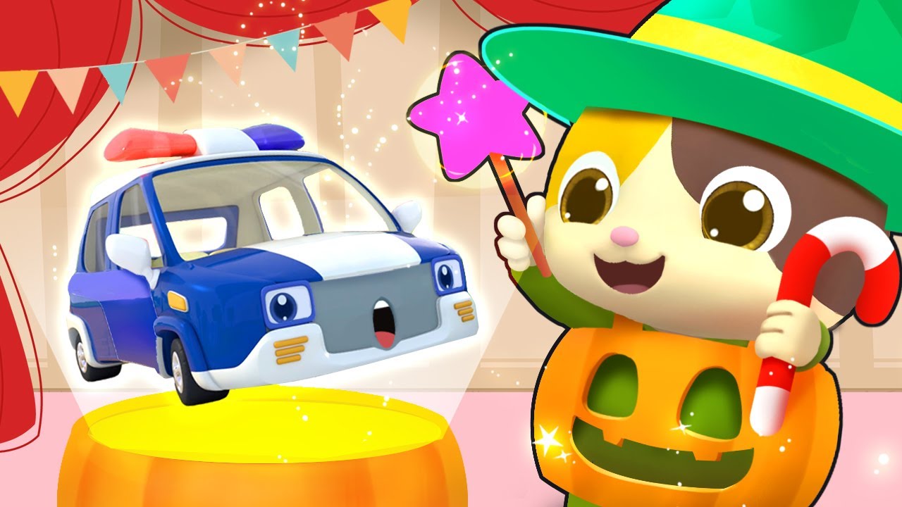 Police Car, Fire Truck, Ambulance Halloween Party Kids Songs