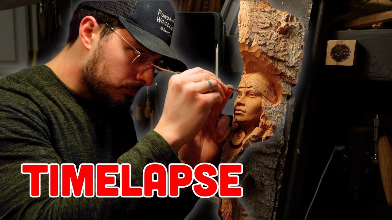 Wood Carving a Woman's Face