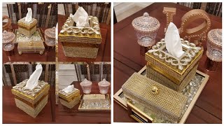 Dollar tree diy 2020/ Glam tissue holder/ home decor