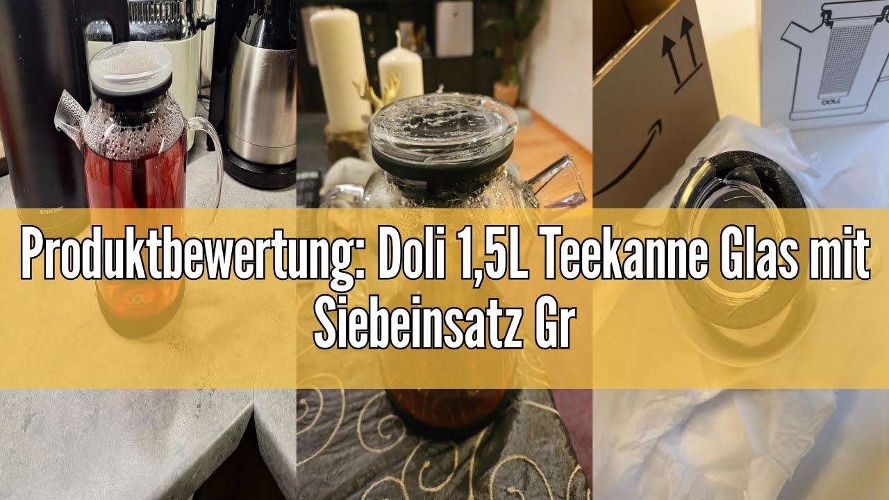 Produktbewertung: Doli 1,5L Teekanne Glas mit Siebeinsatz Grey - Langes Edelstahl Sieb für pures Aro