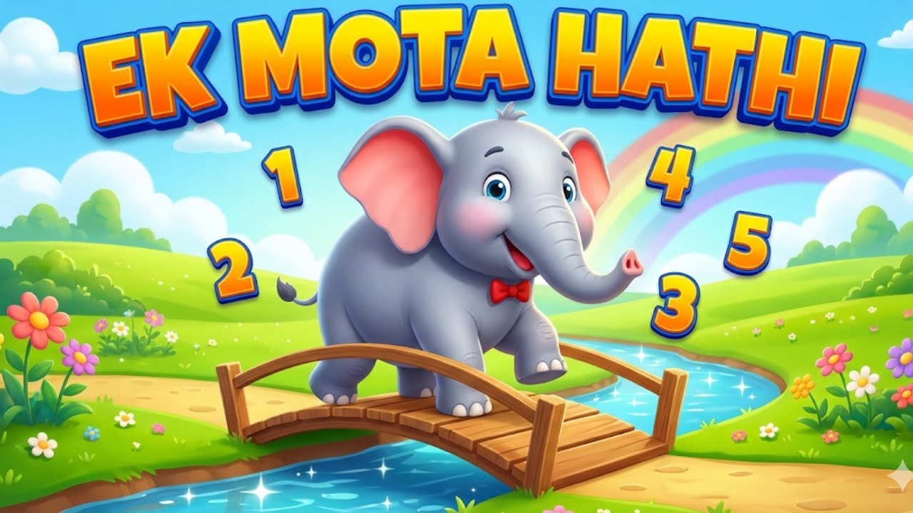 एक मोटा हाथी खेलने गया | Ek Mota Hathi Khelne Gaya 🐘🎶 | Kids Hindi Counting Cartoon Song