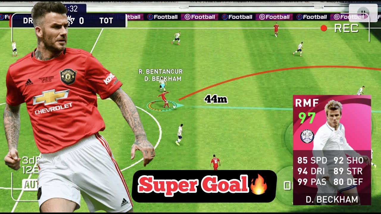 David Beckham Most Powerful Goal 🔥😱 | Pes 2021 Mobile