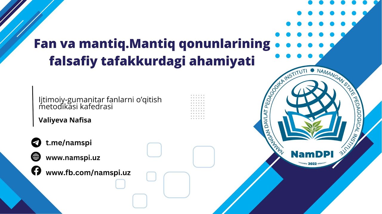 Fan va mantiq  Mantiq qonunlarining falsafiy