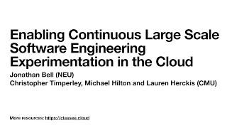 Poster: Enabling Continuous Large Scale Software Engineering Experimentation in the Cloud Profile