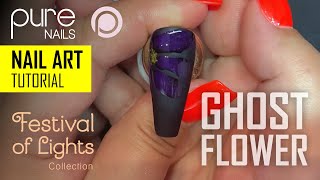 Pure Nails Festival of Lights Collection Ghost Flower Nail Design