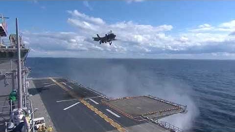 F 35B 1st Landing on USS WASP