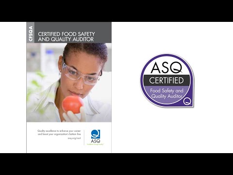 ASQ Certificación Auditor de Inocuidad Alimentaria y Calidad