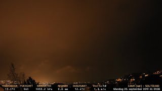 Timelapse Cam 1 - Natt til 25. september 2017