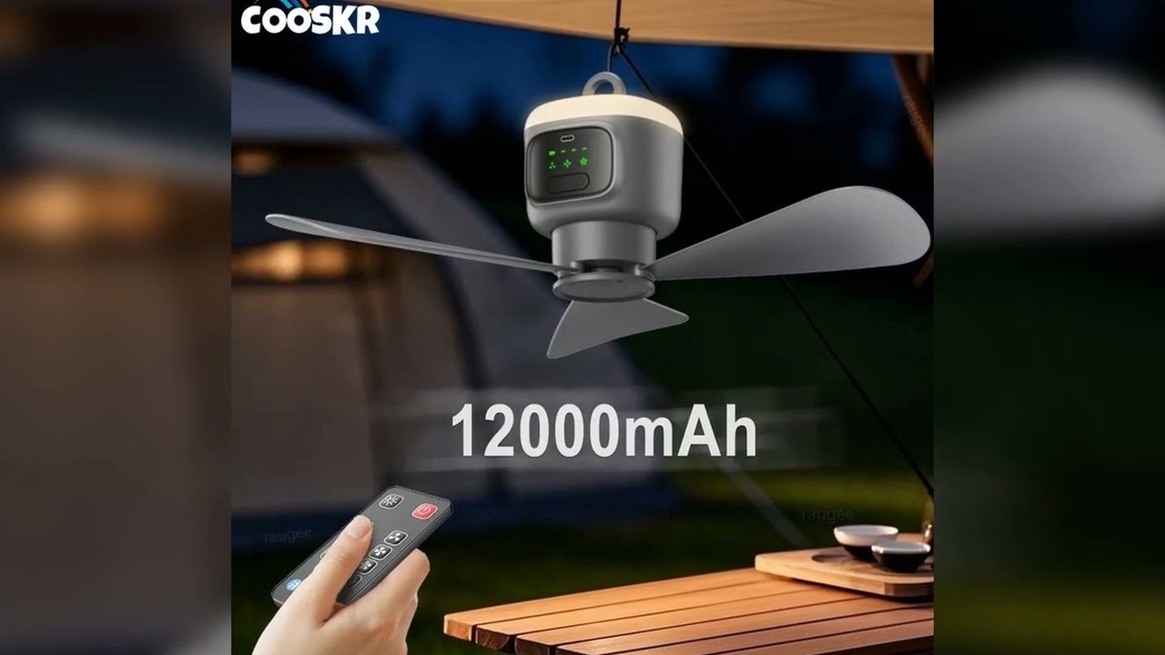 A must-have product! 12000mAh Portable Ceiling Fans Outdoor Camping Fan Tent Air Circulator Cooler