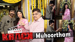 Krack Movie Launch Event Raviteja & Shruti Han Fun On The Sets First Clap By Allu Arvind