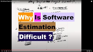 Why Software Project Estimation is Difficult ?