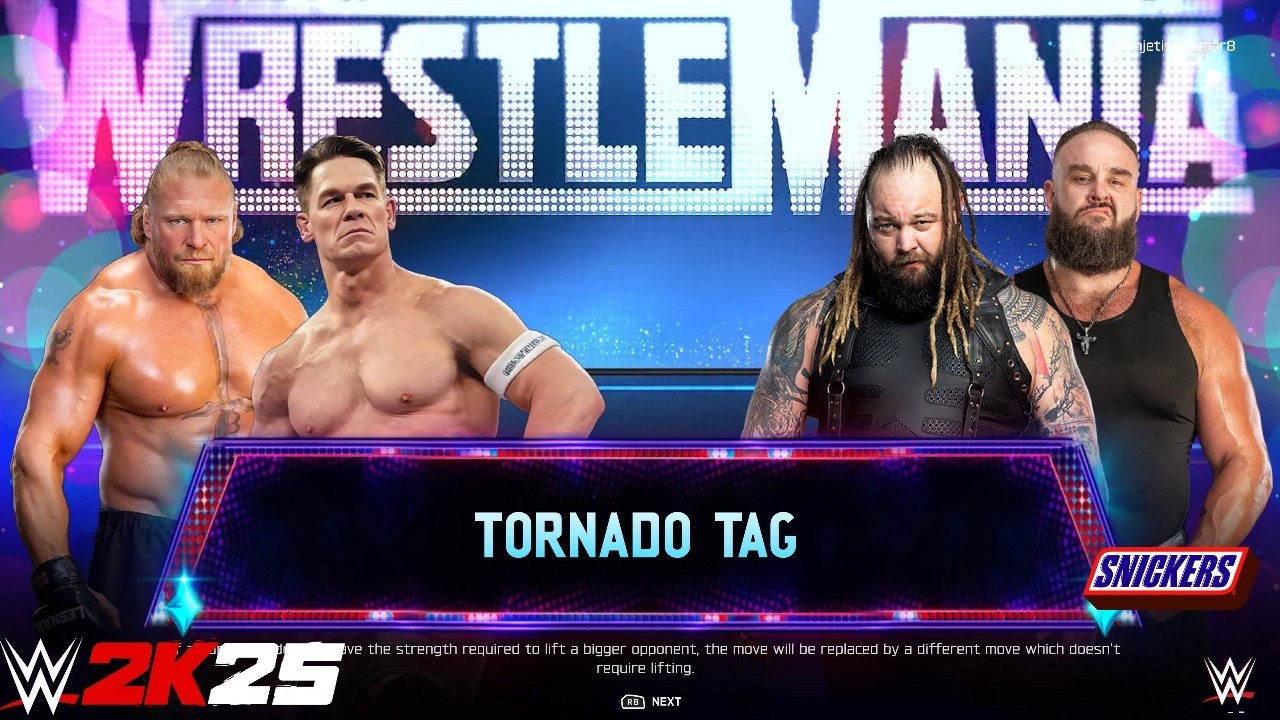 WWE 2k25 - Brock & Cena vs Bray Wyatt & Braun: Tornado Tag Match at Wrestlemania 41
