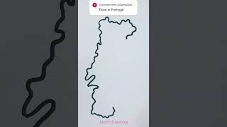 Portugal Map Drawing Simple Trick #MapDrawing #DrawingPortugalMap #JasimDrawing