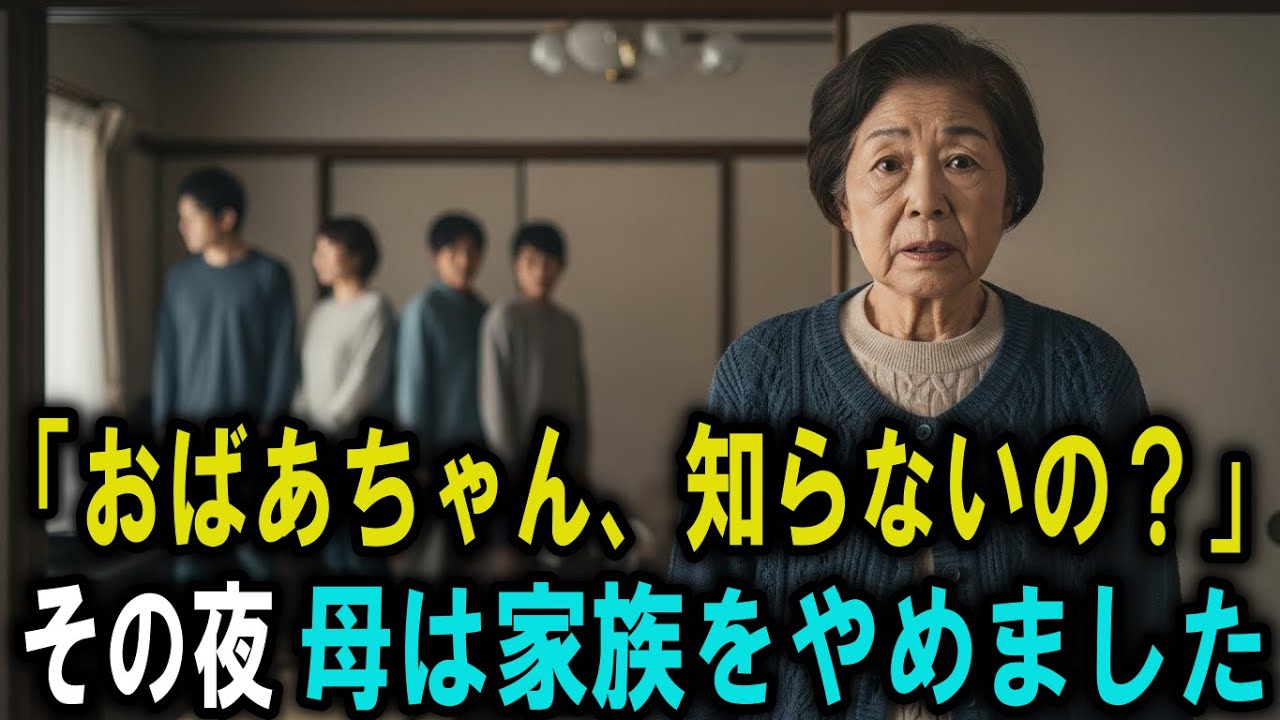 「孫のため」そう思ってた私は、孫の一言で、その夜母をやめました