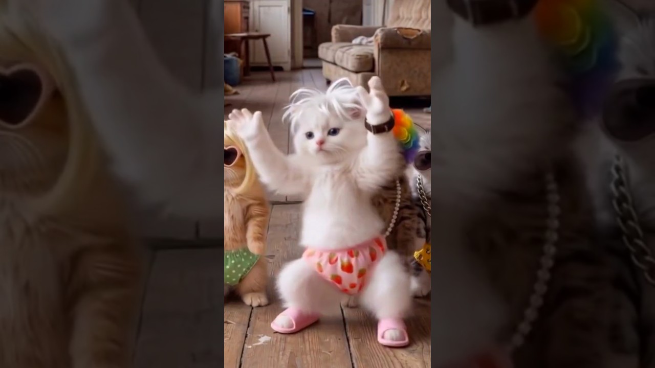 Adorable Kitty Dance 😂😻❤️
