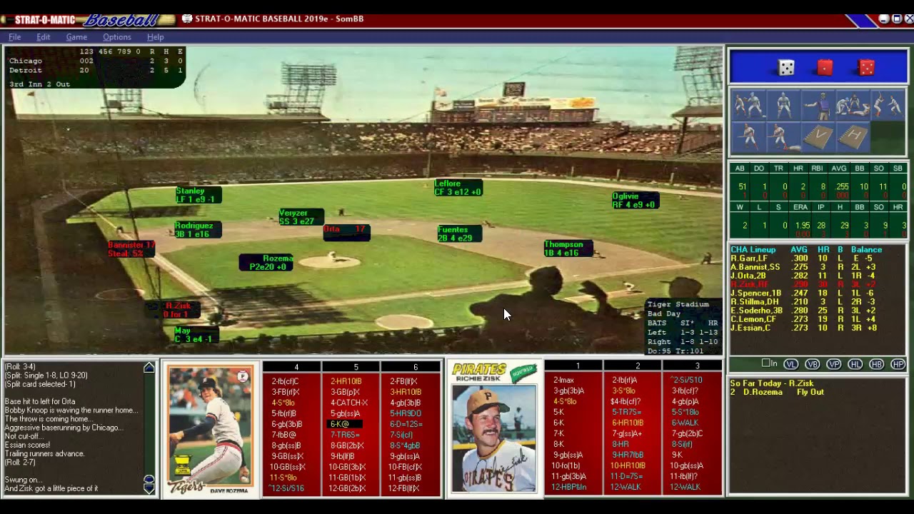 Simulation baseball Strat-o-Matic.