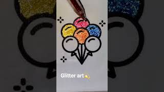 Glitter art coloring💖🌈 #kids #drawingreels #relaxing #glitter 💖