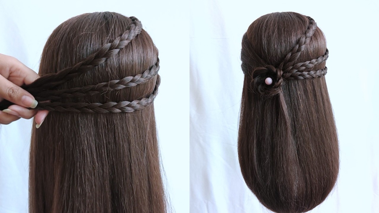 Waterfall Open Hairstyle For Girls | Easy Simple Hairstyle Tutorial | Unique Hairstyle For Long Hair