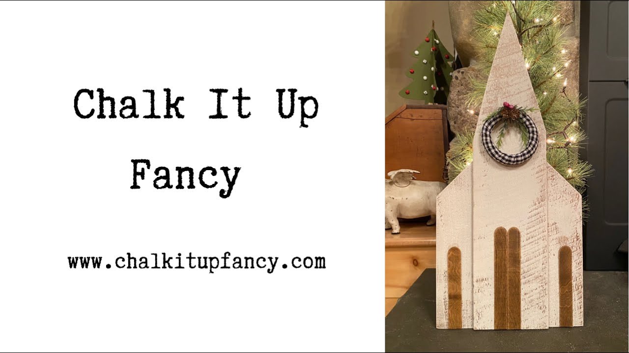 DIY Wood Church Christmas Decor