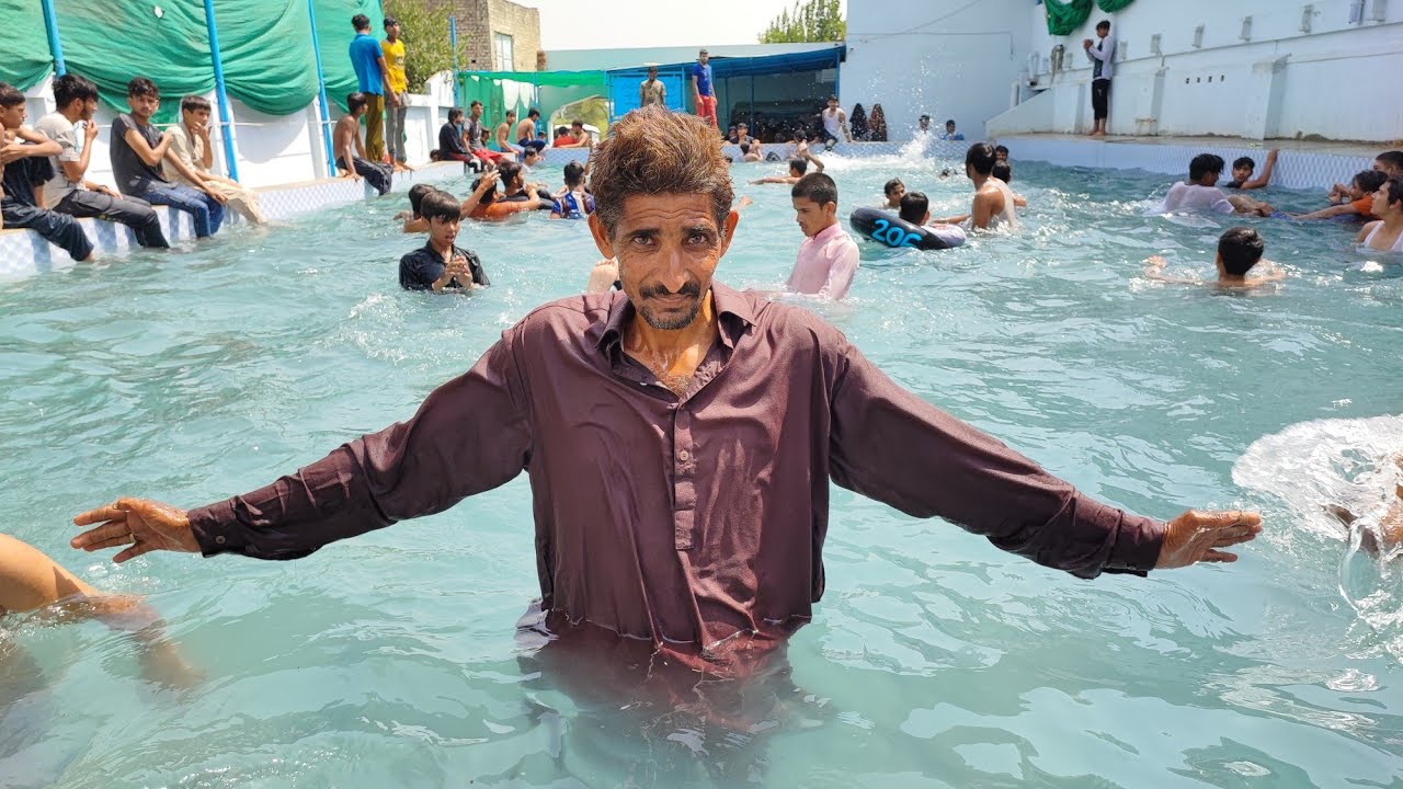First Time In Swimming Pool 🏊 with Chacha Pendu | Hamza Sidhu