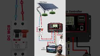 ⚡Battery via Charge Controller and MCB |#shots #electrical#viral
