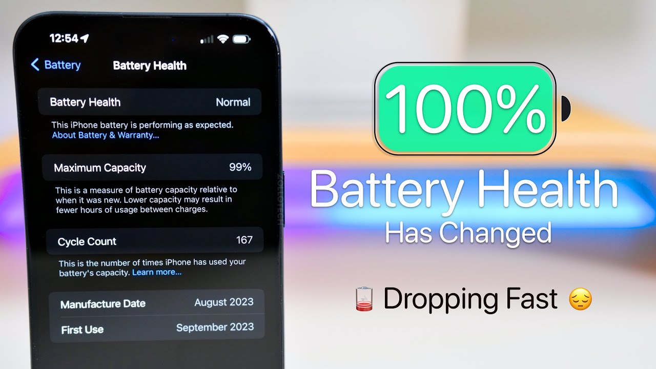 Ready go to ... https://www.youtube.com/watch?v=o7dwwY6tNkw [ 100% Battery Health Has Changed - Dropping Fast]