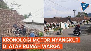Viral Motor Nyangkut di Atap, Saksi Mata Jelaskan Kronologinya