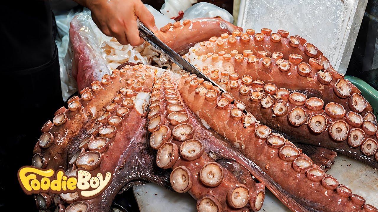 Удивительный масштаб! Подборка корейского рынка морепродуктов