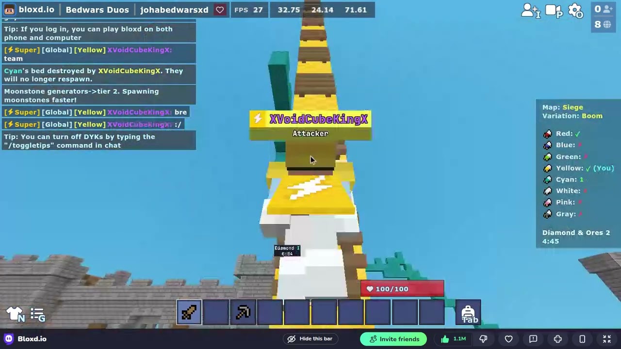 Part 1 of bedwars against super rank players and youtubers!