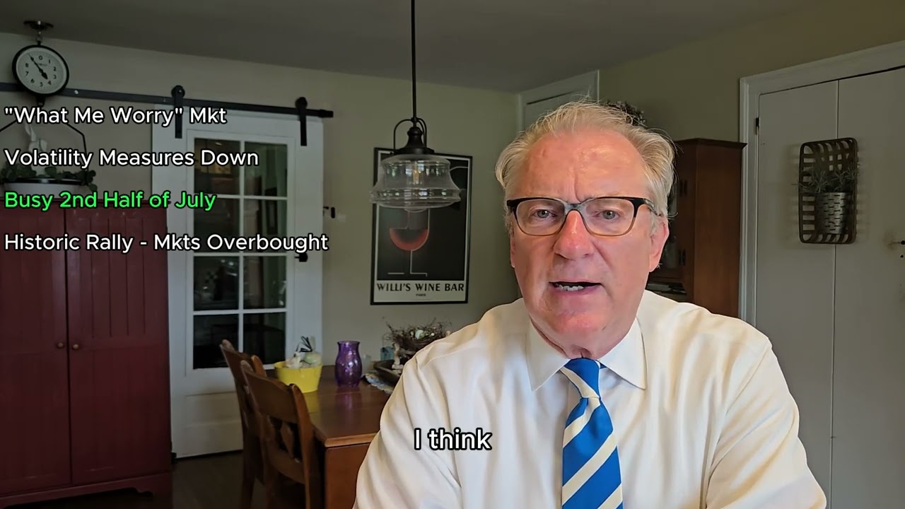"What Me Worry" Mkt, Volatility Measures Down, Busy 2nd Half Of July, Mkts Overbought | July 9