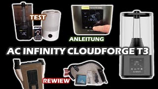 Luftbefeuchter AC Infinity Cloudforge T3 | Einstellen, Review | Anleitung Deutsch