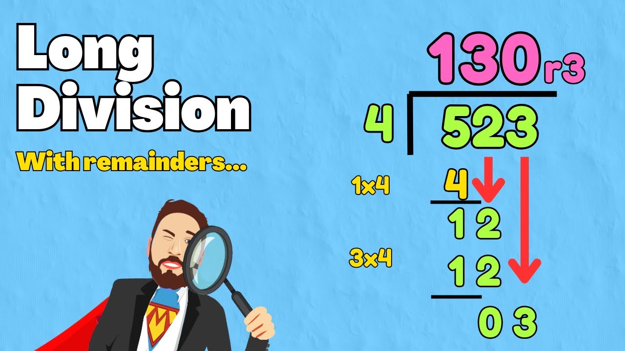 Деление в столбик с остатком