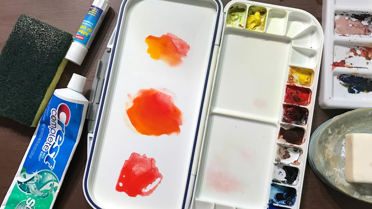 Basics #22 - Three ways to keep your watercolors from beading up on a  plastic palette 