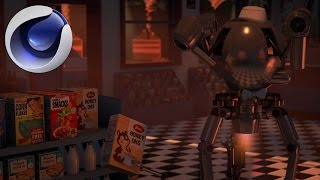 Cinema4D Fallout Scene - Red Rocket Gas Station Shop
