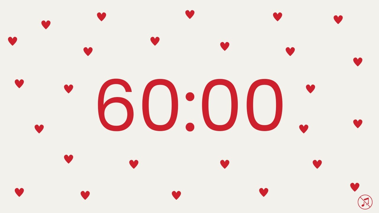 60 Minutes Valentine's Day Timer Countdown - 1 hour | No music | Focus | Study | Power Hour