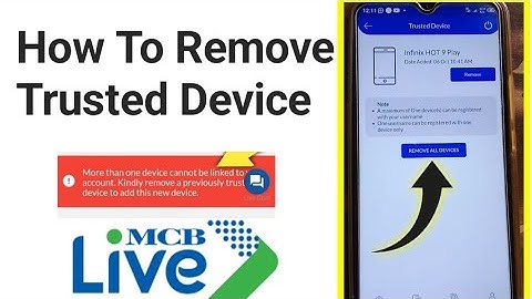 MCB Live Remove Trusted Device | MCB Live More Than One Device Problem | How To Solve