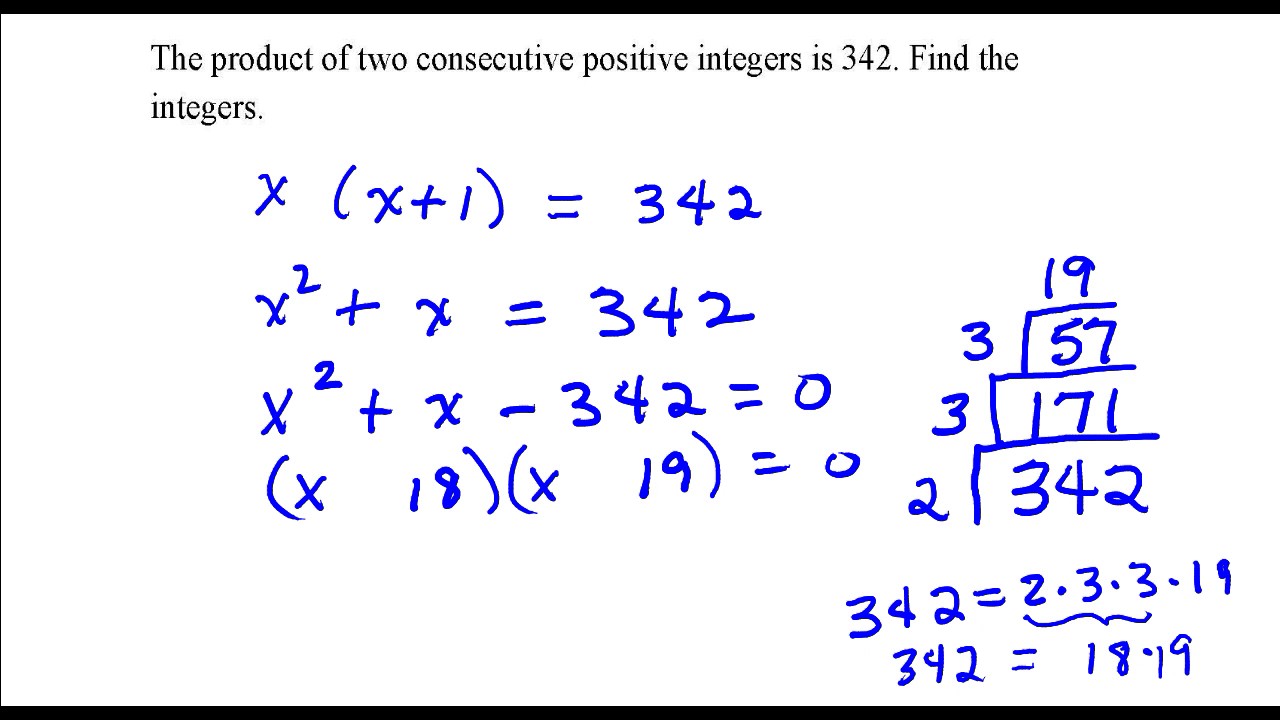 Find true statement. Consecutive integers. Product of integers. The sum of two consecutive integers. Find two consecutive odd integers whose product is 99..