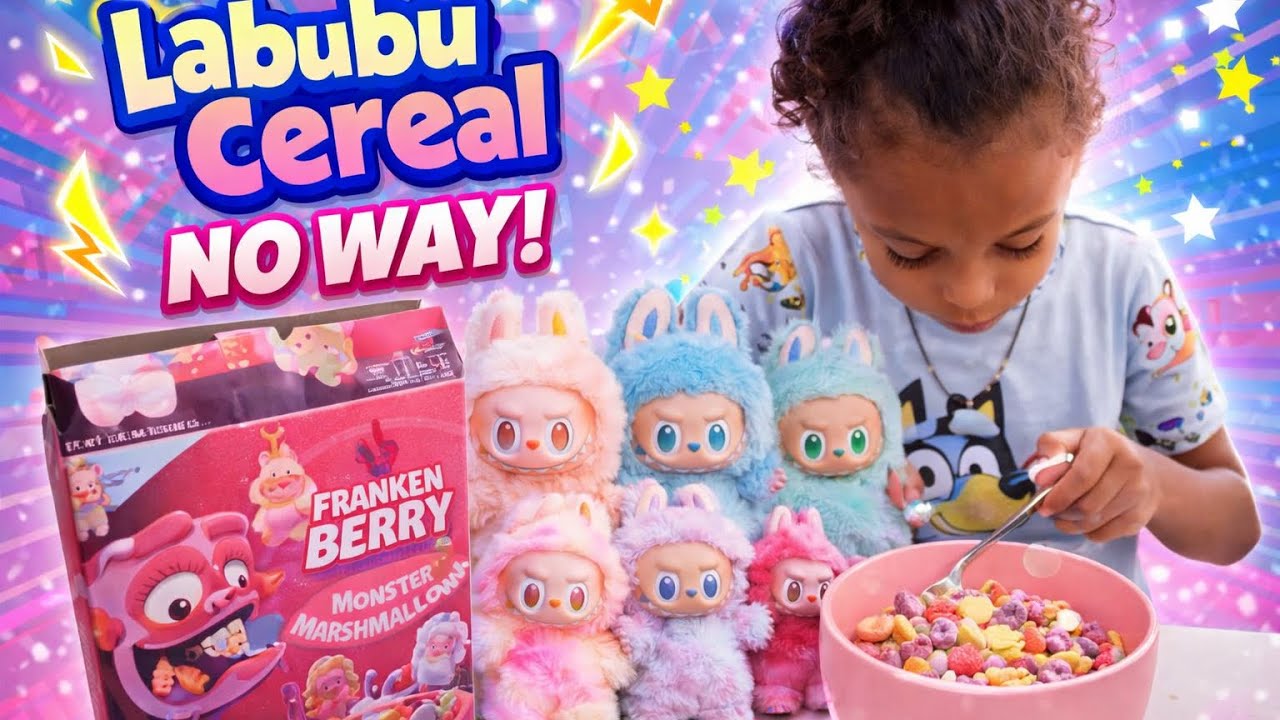 LABUBU CEREAL 😱 NO WAY THIS IS REAL LABUBU CEREAL 🥣 POP MART MONSTERS SECRECT LABUBU CEREAL 