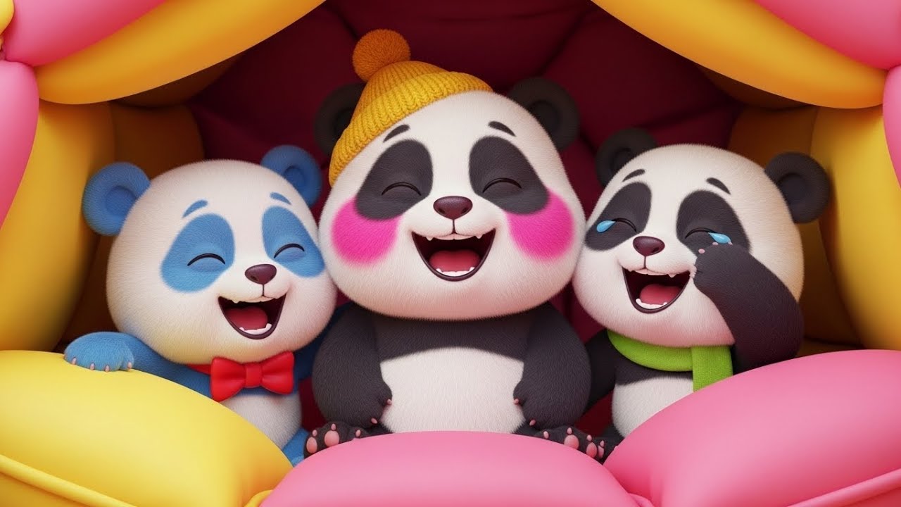 Панда и её друзья строят домик из подушек | смешной мультфильм | детские песни, игры и веселье 🐼