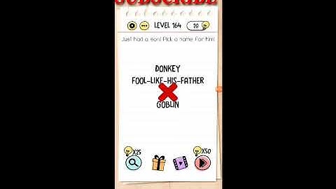 Brain test level 164 || Just had a son! Pick a name for him Walkthrough