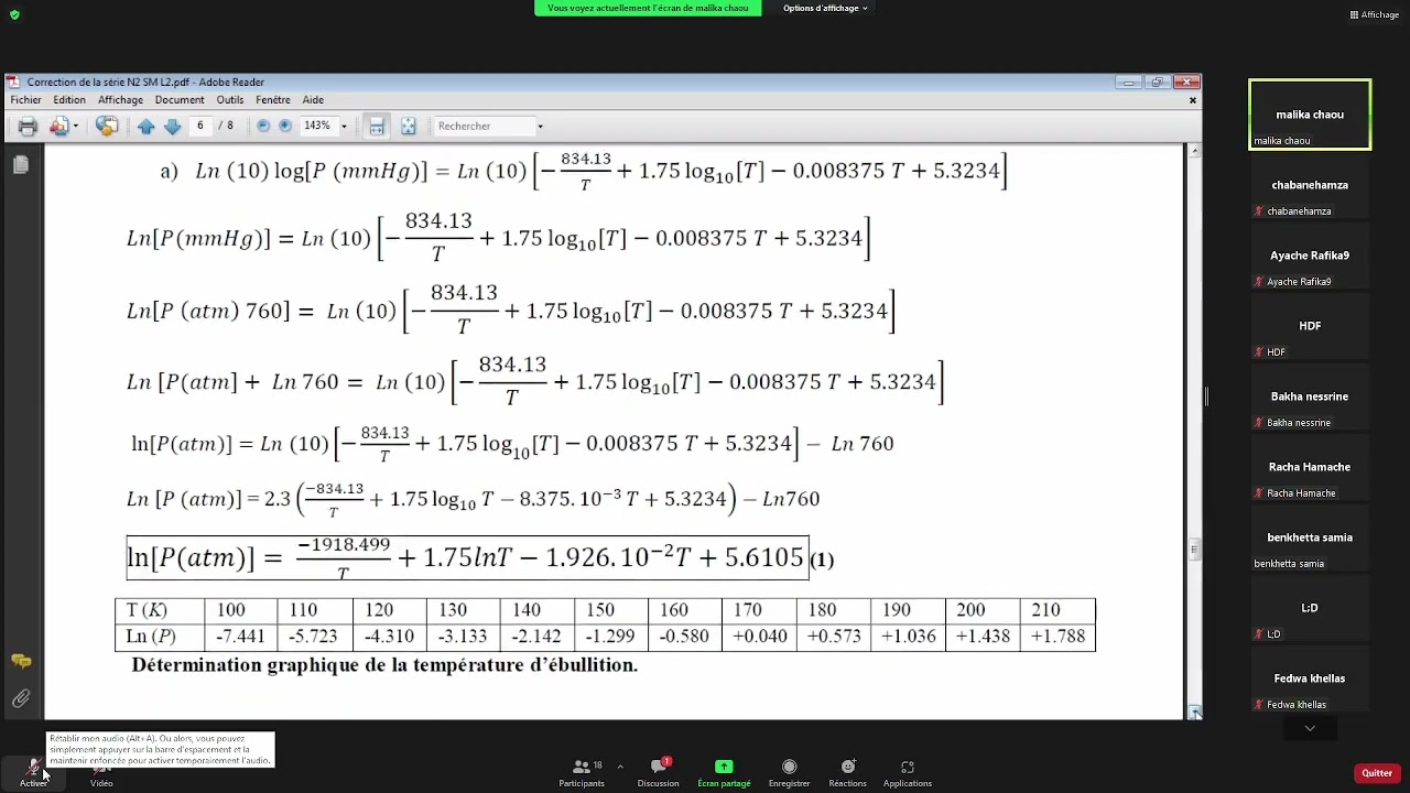 TD Thermodynamique - série2 suite exo3 exo6
